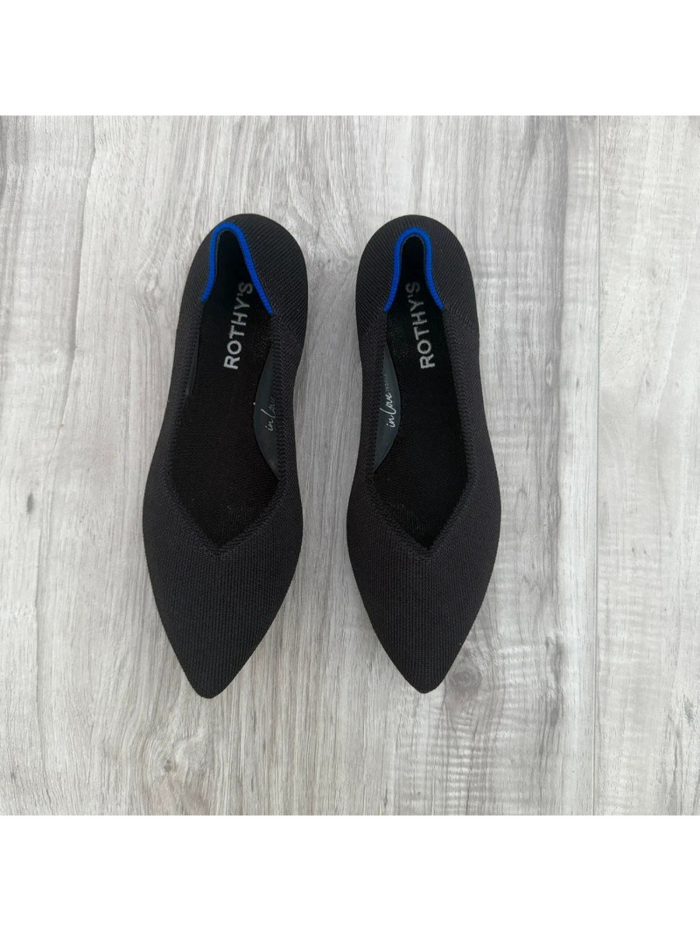 Rothy’s The Point Black Knit Flats Women’s Size 6